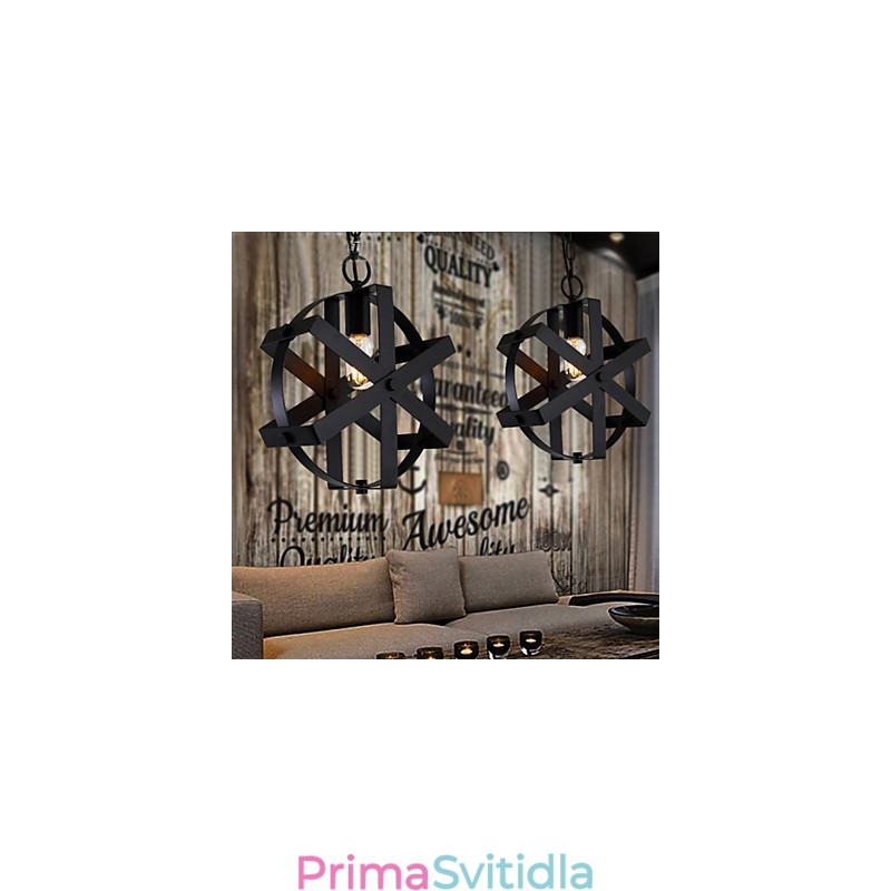 Vintage Style Industriální kulaté závěsné světlo Loft Home Dekorativní lustr