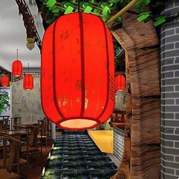 Archaize ovčí kůže červené lucerny Veranda Droplight Lamp Light