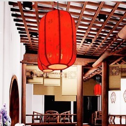 Archaize ovčí kůže červené lucerny Veranda Droplight Lamp Light