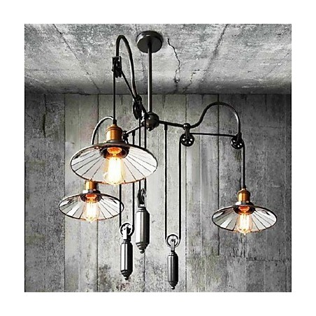 Vintage Country Mini Styl Malba Kovový lustr