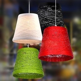 Moderní Rural Cany Art tkaná ratanová jednohlavá kapací lampa