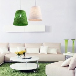 Moderní Rural Cany Art tkaná ratanová jednohlavá kapací lampa