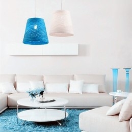 Moderní Rural Cany Art tkaná ratanová jednohlavá kapací lampa