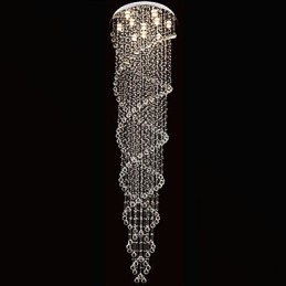 Stropní lustrová svítidla Závěsná svítidla s dvojitou spirálou K9 Crystal D70CM H300CM