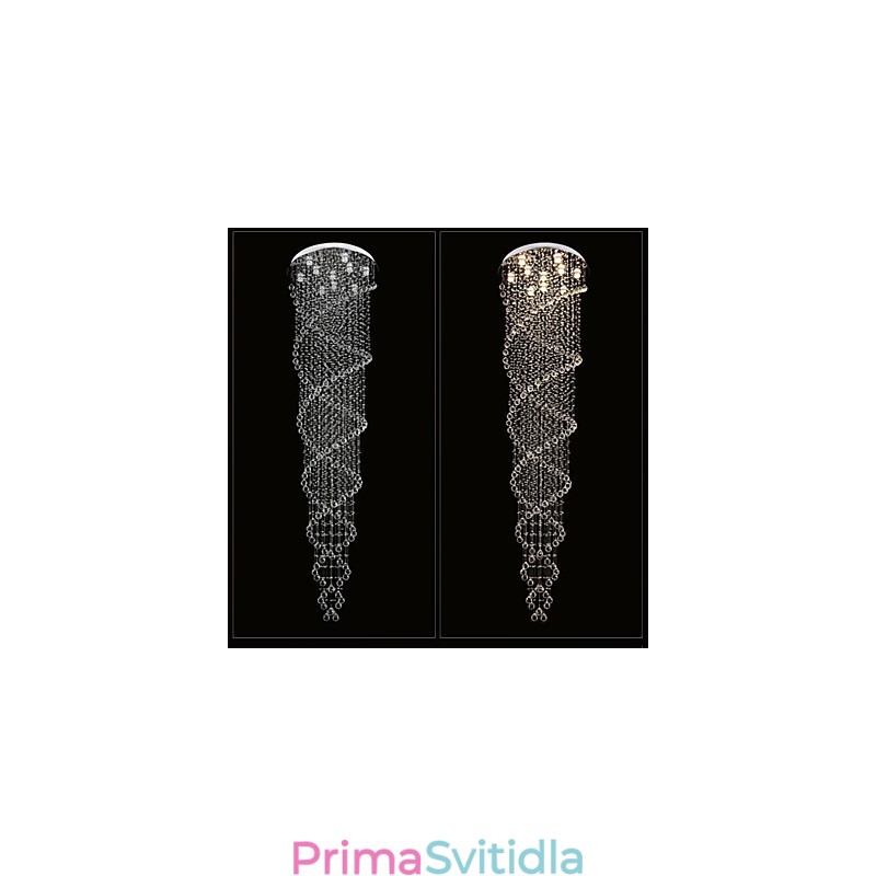 Stropní lustrová svítidla Závěsná svítidla s dvojitou spirálou K9 Crystal D70CM H300CM