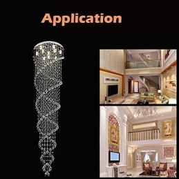 Stropní lustrová svítidla Závěsná svítidla s dvojitou spirálou K9 Crystal D70CM H300CM
