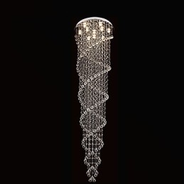 Stropní lustrová svítidla Závěsná svítidla s dvojitou spirálou K9 Crystal D70CM H300CM