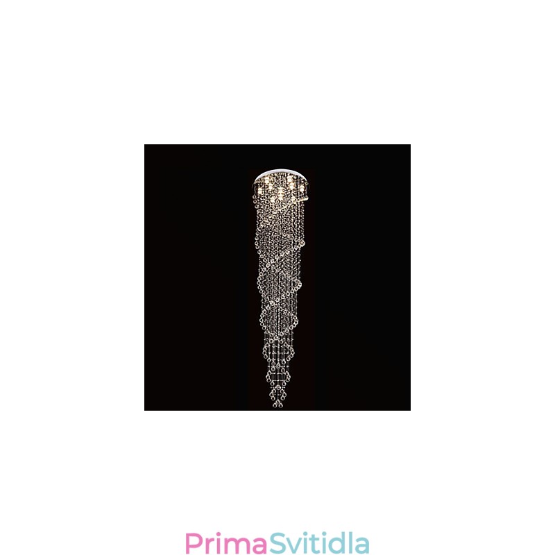 Stropní lustrová svítidla Závěsná svítidla s dvojitou spirálou K9 Crystal D70CM H300CM