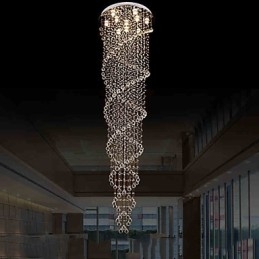 Stropní lustrová svítidla Závěsná svítidla s dvojitou spirálou K9 Crystal D70CM H300CM