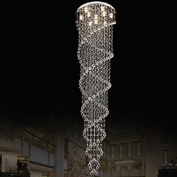 Stropní lustrová svítidla Závěsná svítidla s dvojitou spirálou K9 Crystal D70CM H300CM