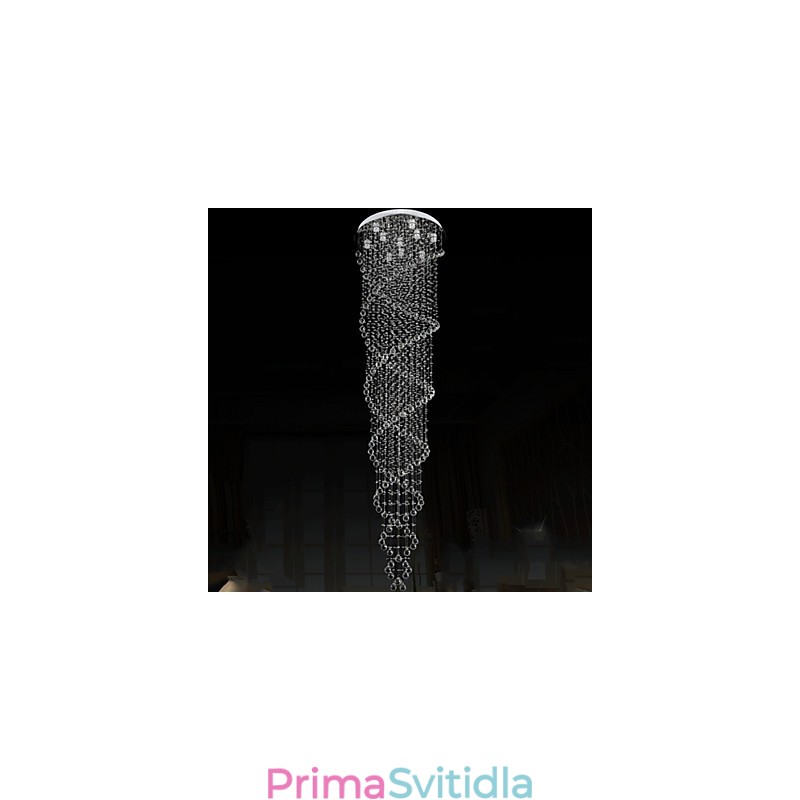 Stropní lustrová svítidla Závěsná svítidla s dvojitou spirálou K9 Crystal D70CM H300CM