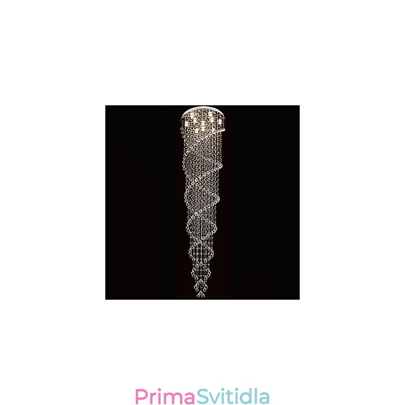 Stropní lustrová svítidla Závěsná svítidla s dvojitou spirálou K9 Crystal D70CM H300CM