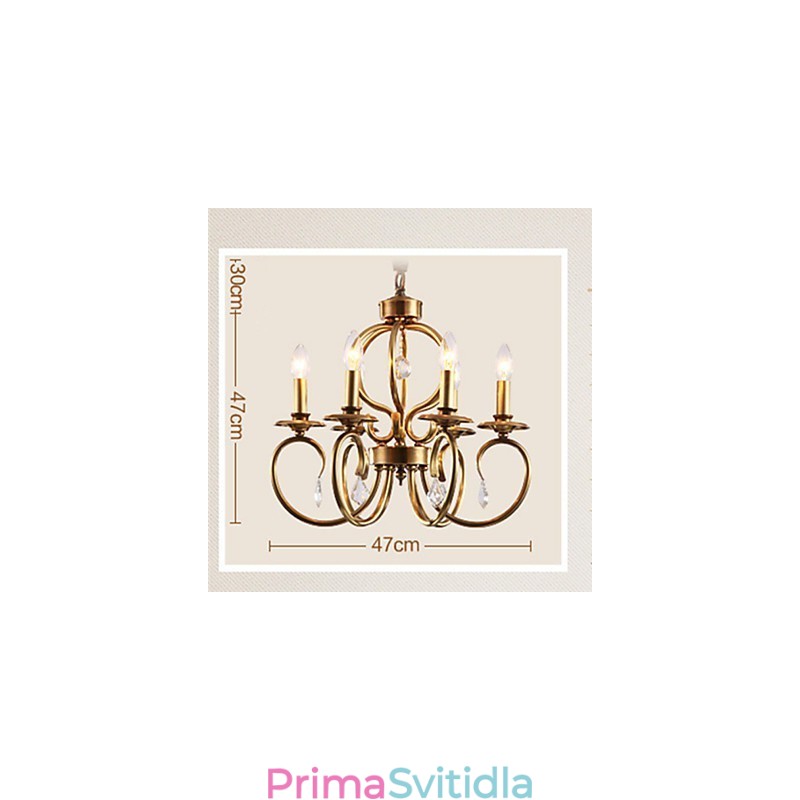 Lustrové závěsné světlo Mini styl tradiční klasický kov