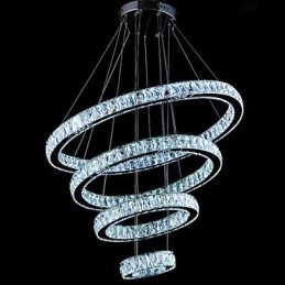 Křišťálové závěsné svítidlo Stropní lampa Lustrová svítidla se 4 kroužky