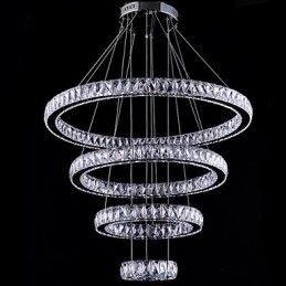 Křišťálové závěsné svítidlo Stropní lampa Lustrová svítidla se 4 kroužky