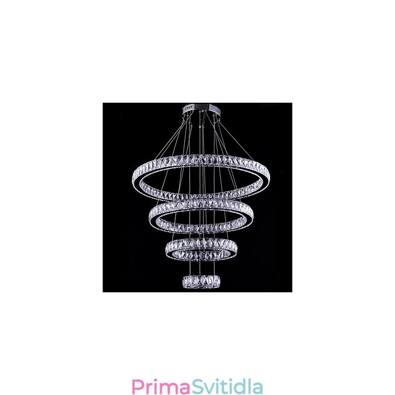 Křišťálové závěsné svítidlo Stropní lampa Lustrová svítidla se 4 kroužky