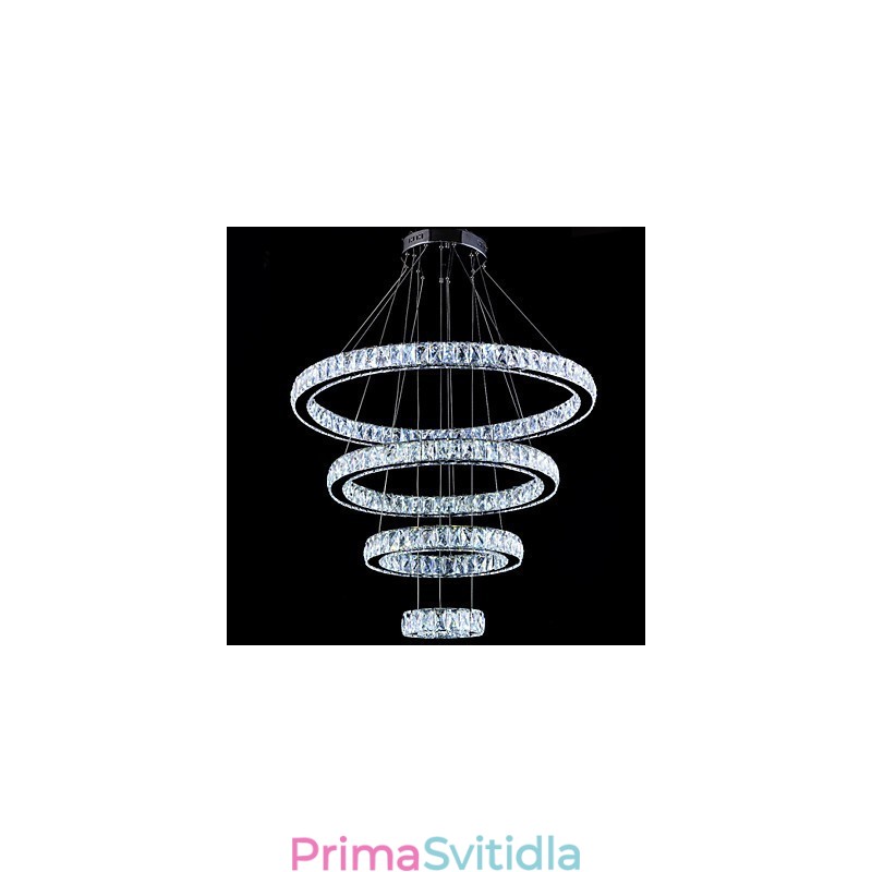 Křišťálové závěsné svítidlo Stropní lampa Lustrová svítidla se 4 kroužky
