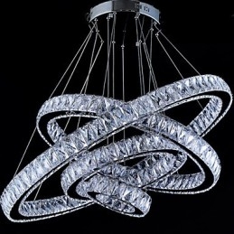 Křišťálové závěsné svítidlo Stropní lampa Lustrová svítidla se 4 kroužky