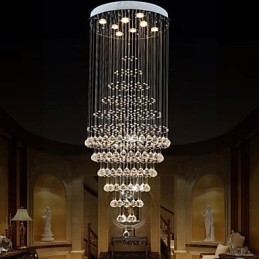 Moderní křišťálové osvětlení závěsné svítidlo Stropní svítidlo s 8 žárovkami H180CM