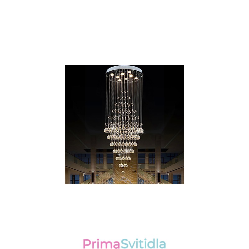 Moderní křišťálové osvětlení závěsné svítidlo Stropní svítidlo s 8 žárovkami H180CM