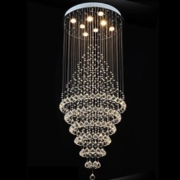 Moderní křišťálové osvětlení závěsné svítidlo Stropní svítidlo s 8 žárovkami H180CM