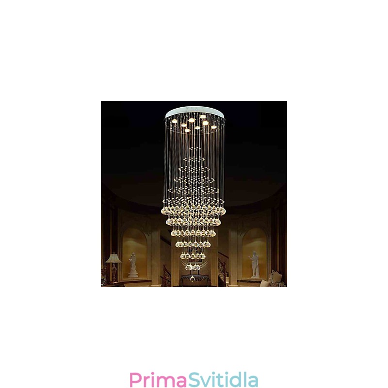 Moderní křišťálové osvětlení závěsné svítidlo Stropní svítidlo s 8 žárovkami H180CM