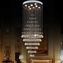Moderní křišťálové osvětlení závěsné svítidlo Stropní svítidlo s 8 žárovkami H180CM