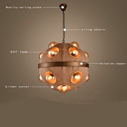Venkovský obraz Kovový lustr Přívěsek LightBedroom