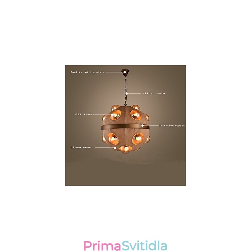 Venkovský obraz Kovový lustr Přívěsek LightBedroom