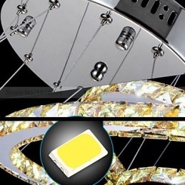 Závěsné lampy Stropní světlo Lustr Osvětlení Kulaté 4 kroužky Velký prsten Jantarový křišťál a jiné čiré křišťálové