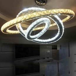Křišťálové stropní závěsné lampy Lustrová svítidla s teplou a studenou bílou D406080cm