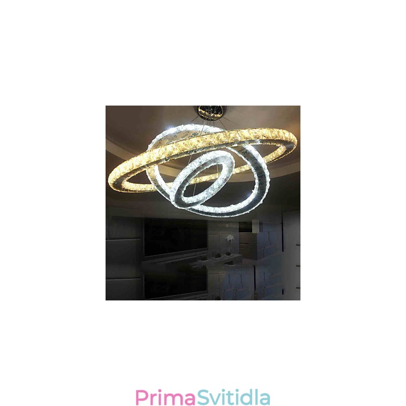 Křišťálové stropní závěsné lampy Lustrová svítidla s teplou a studenou bílou D406080cm