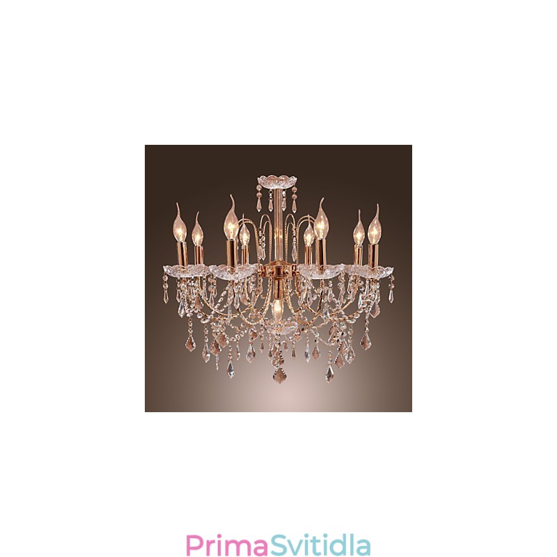 Elegantní křišťálový lustr s 9 světly