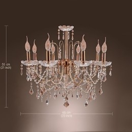 Elegantní křišťálový lustr s 9 světly