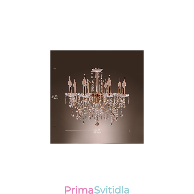 Elegantní křišťálový lustr s 9 světly