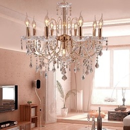 Elegantní křišťálový lustr s 9 světly