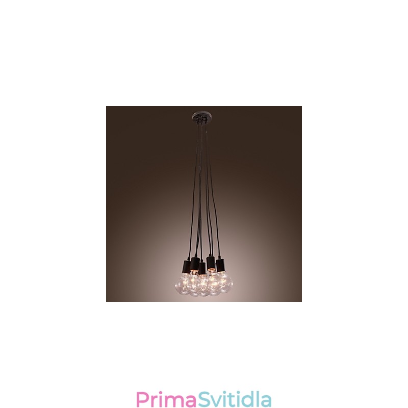 Moderní domácí 7hlavé světlo Edison Bulb Light Loft Skleněná koule závěsné světlo