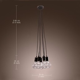 Moderní domácí 7hlavé světlo Edison Bulb Light Loft Skleněná koule závěsné světlo
