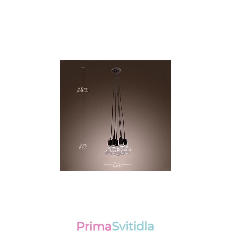 Moderní domácí 7hlavé světlo Edison Bulb Light Loft Skleněná koule závěsné světlo