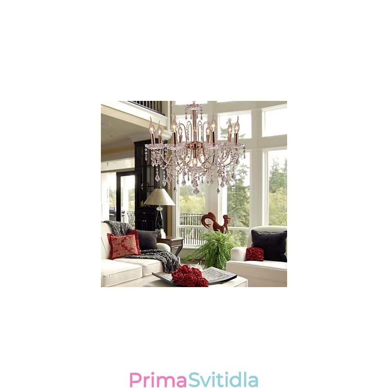 Elegantní křišťálový lustr s 9 světly