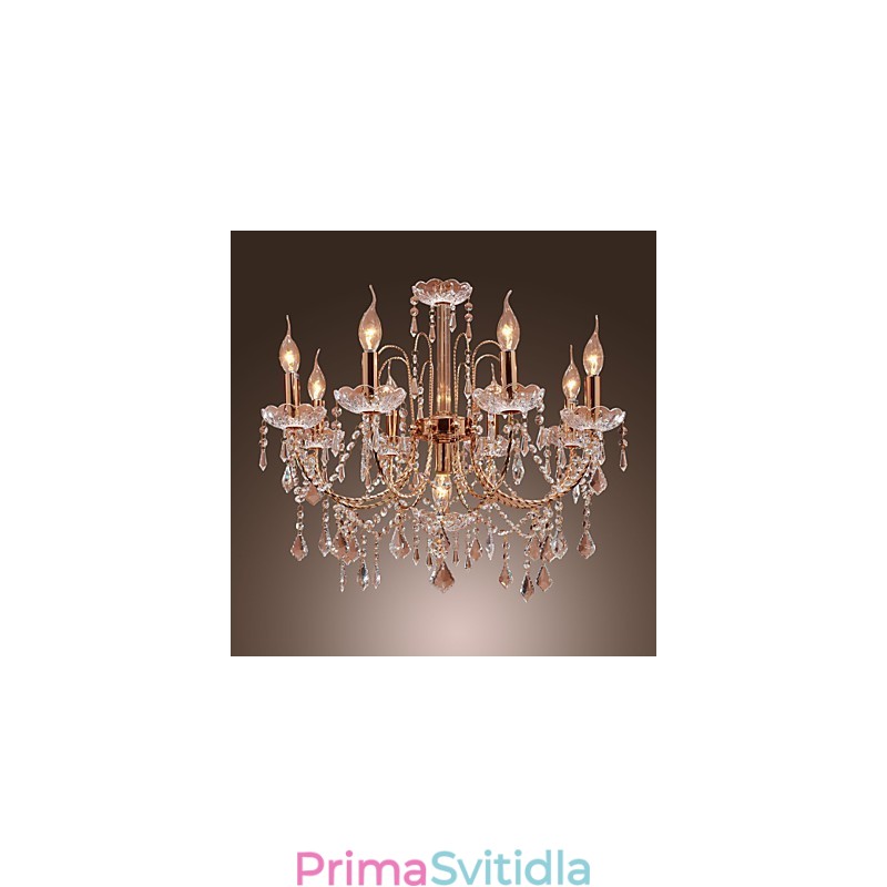 Elegantní křišťálový lustr s 9 světly