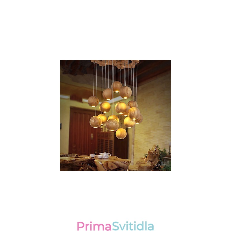 Závěsná svítidla Mini Style Lucerna Dřevo Bambus