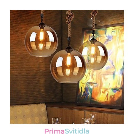Loft American Rope Retro Light Lights Glass Pendant Light Loft American Rope Retro Light Lights Glass Pendant Light