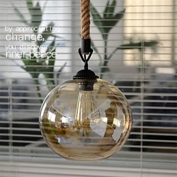 Loft American Rope Retro Light Lights Glass Pendant Light