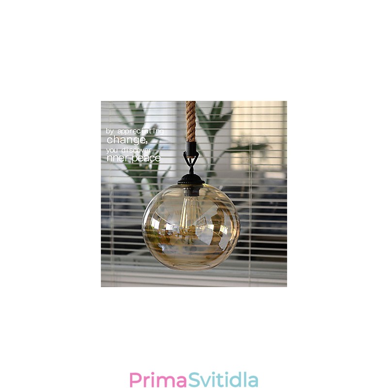 Loft American Rope Retro Light Lights Glass Pendant Light