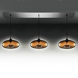 3 lehké moderní skleněné závěsné svítidlo v hnědém bublinkovém designu