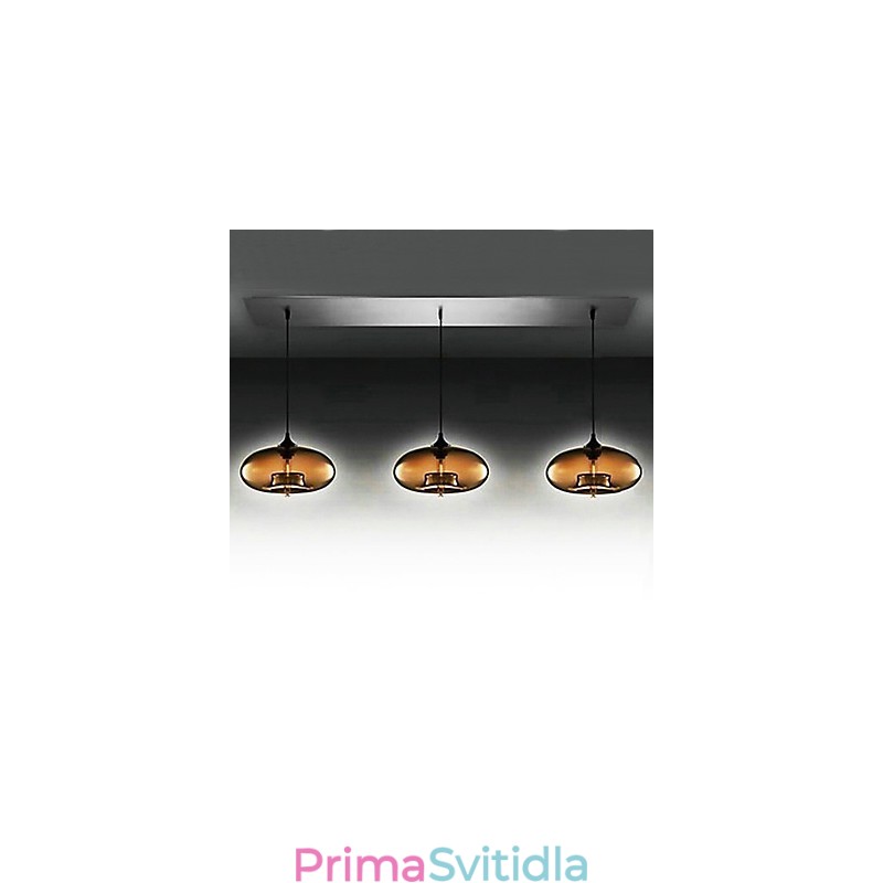 3 lehké moderní skleněné závěsné svítidlo v hnědém bublinkovém designu