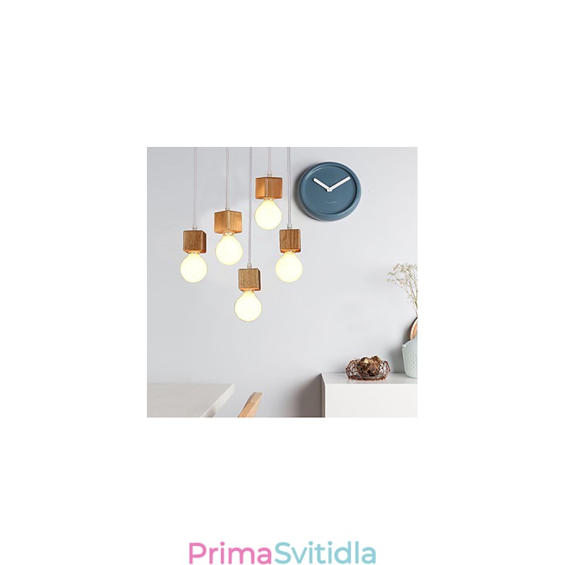 Severský čtvercový držák lampy z masivního dřeva Sedící kapací lampa Světlo