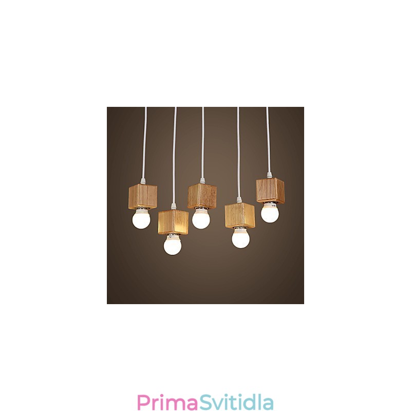 Severský čtvercový držák lampy z masivního dřeva Sedící kapací lampa Světlo