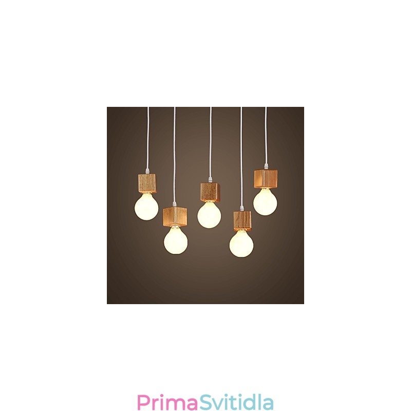 Severský čtvercový držák lampy z masivního dřeva Sedící kapací lampa Světlo